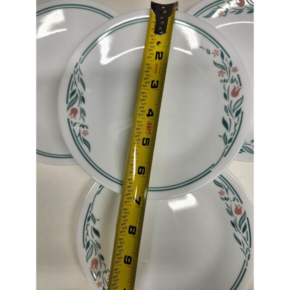 4- Corelle Rosemarie 6.75" Salad Lunch Plates Floral Rose Pattern - Picture 4 of 5